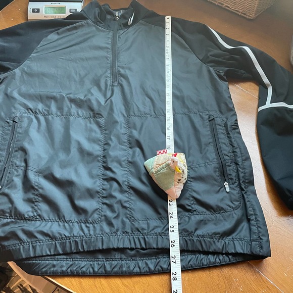 Jacket M Nike Golf Black Side Slip Green Plaid Detail Inside Zip Pockets Coat - Picture 6 of 7